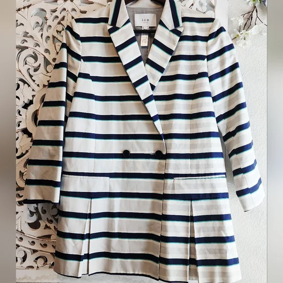 ICB NEW YORK STRIPES DOUBLE BREASTED BLAZER WOMEN'S SIZE 6 - Picture 3 of 14